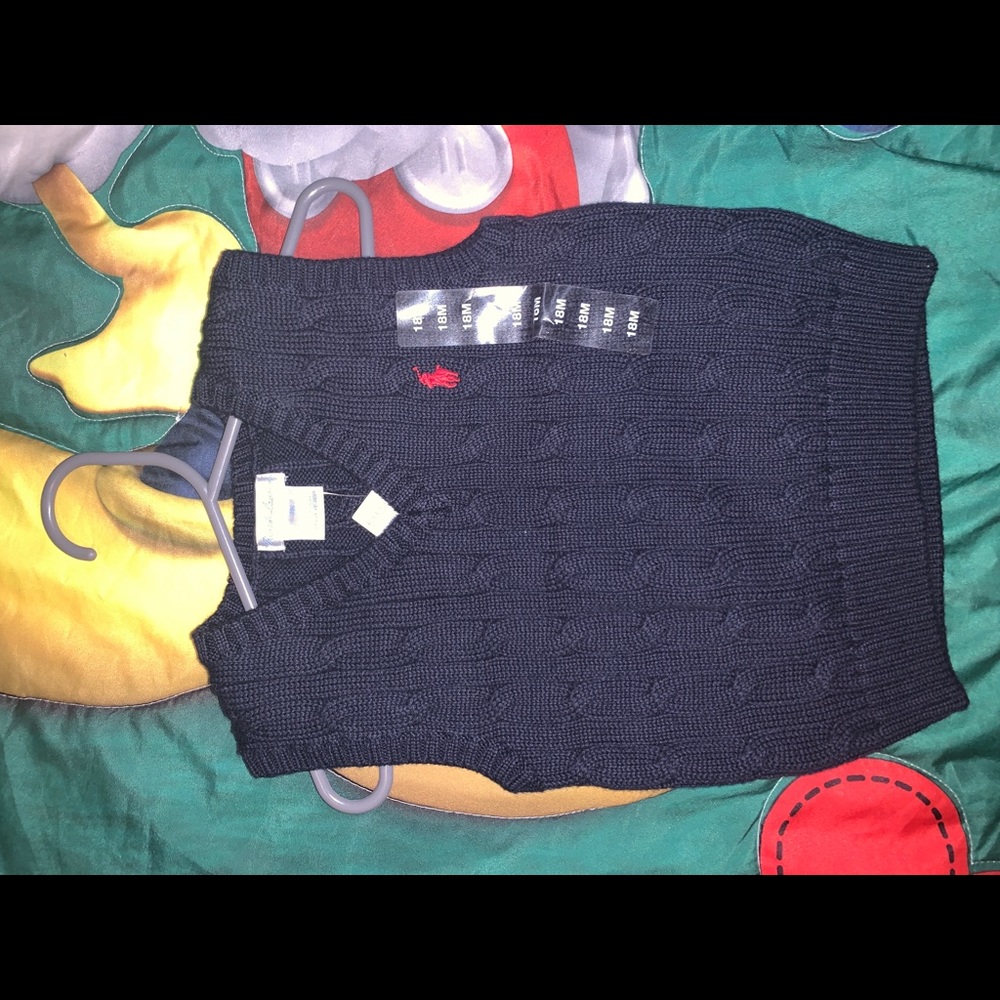 Kids polo cable knit vest